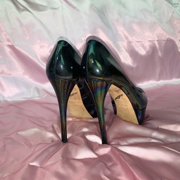 Brian Atwood Black Oil-spill Heels - Picture 2 of 3